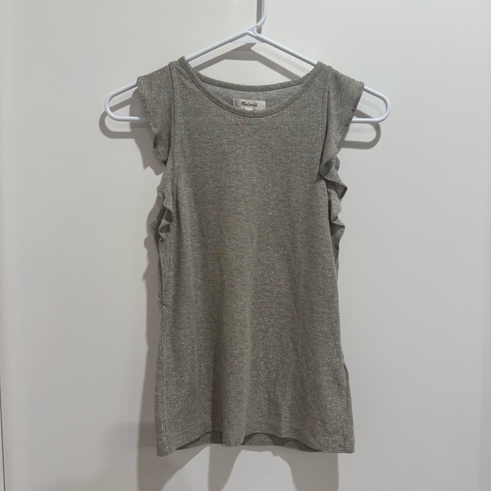 Madewell Silver Knit Top